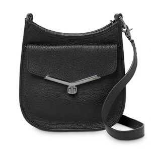 Botkier Valentina Small Hobo Saddle Crossbody Bag -  Black Leather